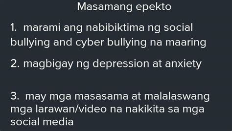 5 masamang epekto ng social media brainly